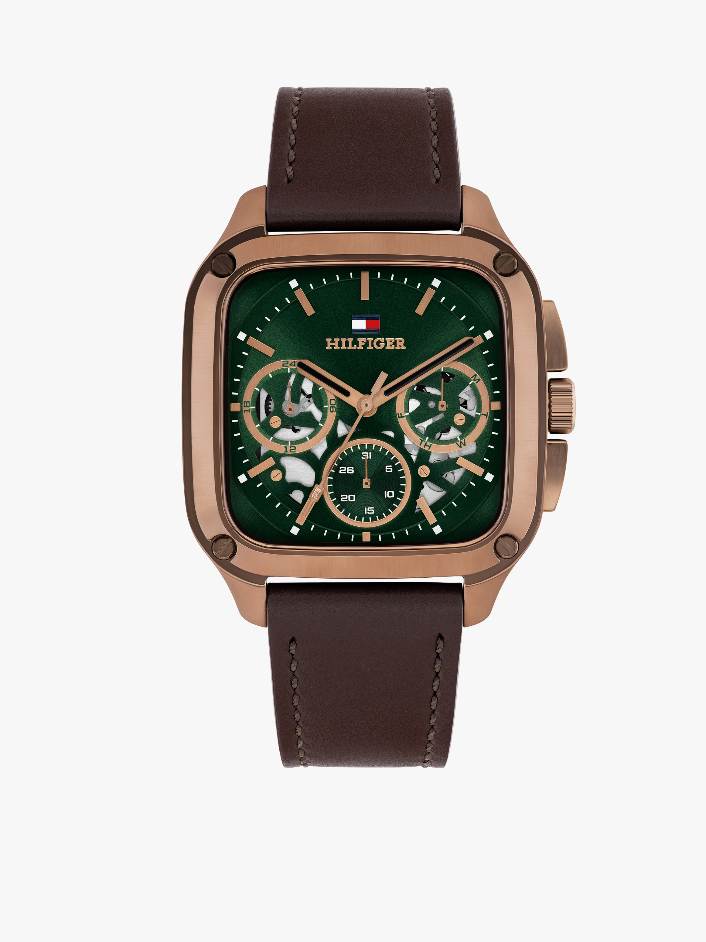Tommy Hilfiger Green Herald Skeleton Men’s 39mm Watch — Green
