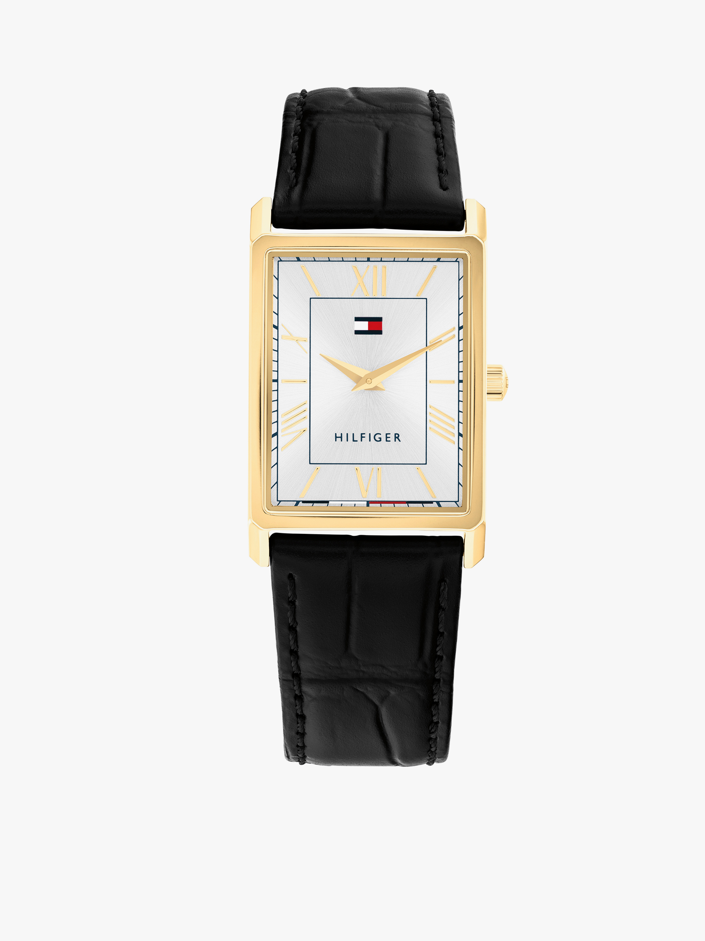 Tommy Hilfiger Men's Ben 40mm × 25.5mm Gold-Plated Watch — White