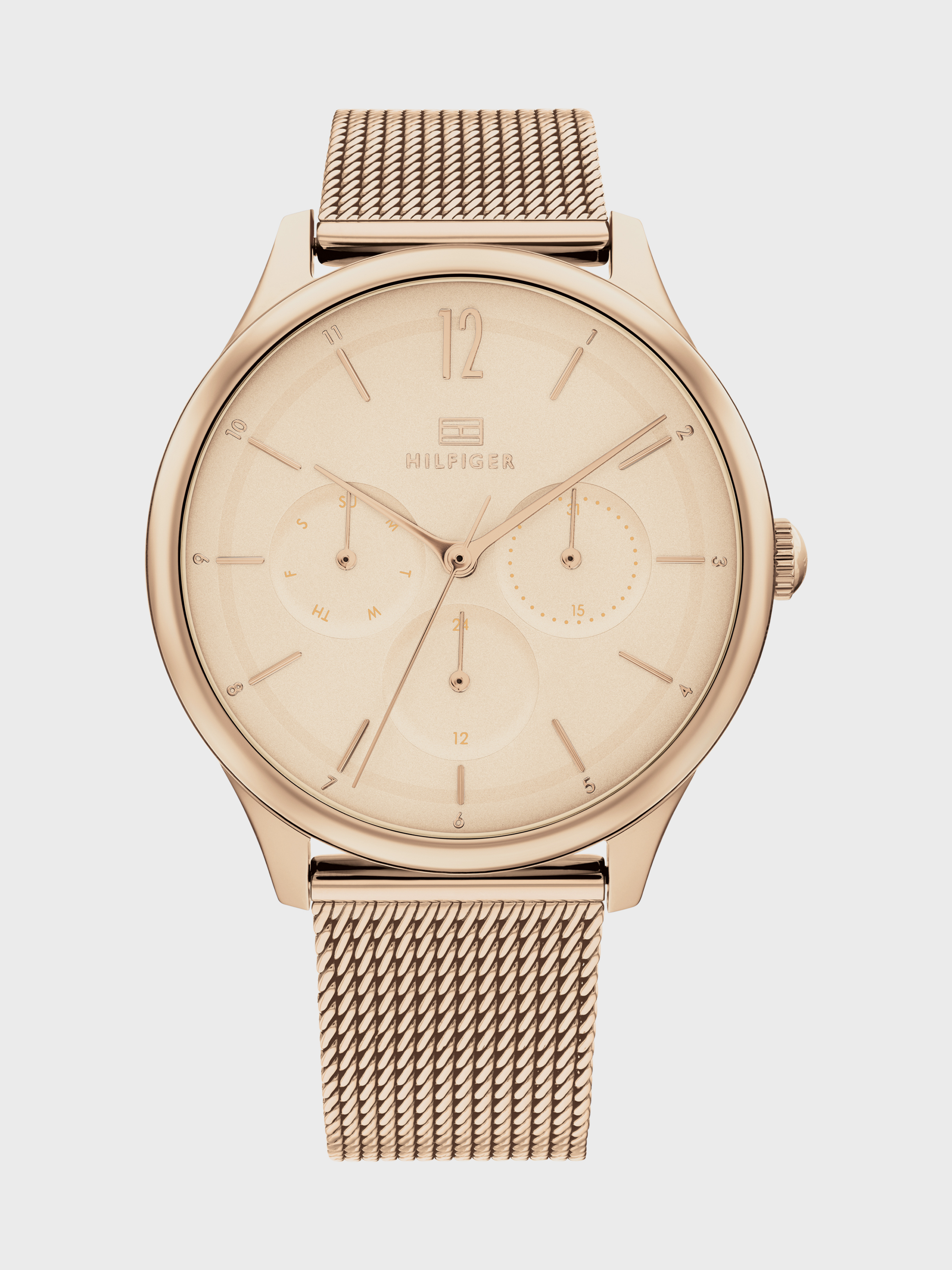 Multifunction Dial Mesh Strap Watch