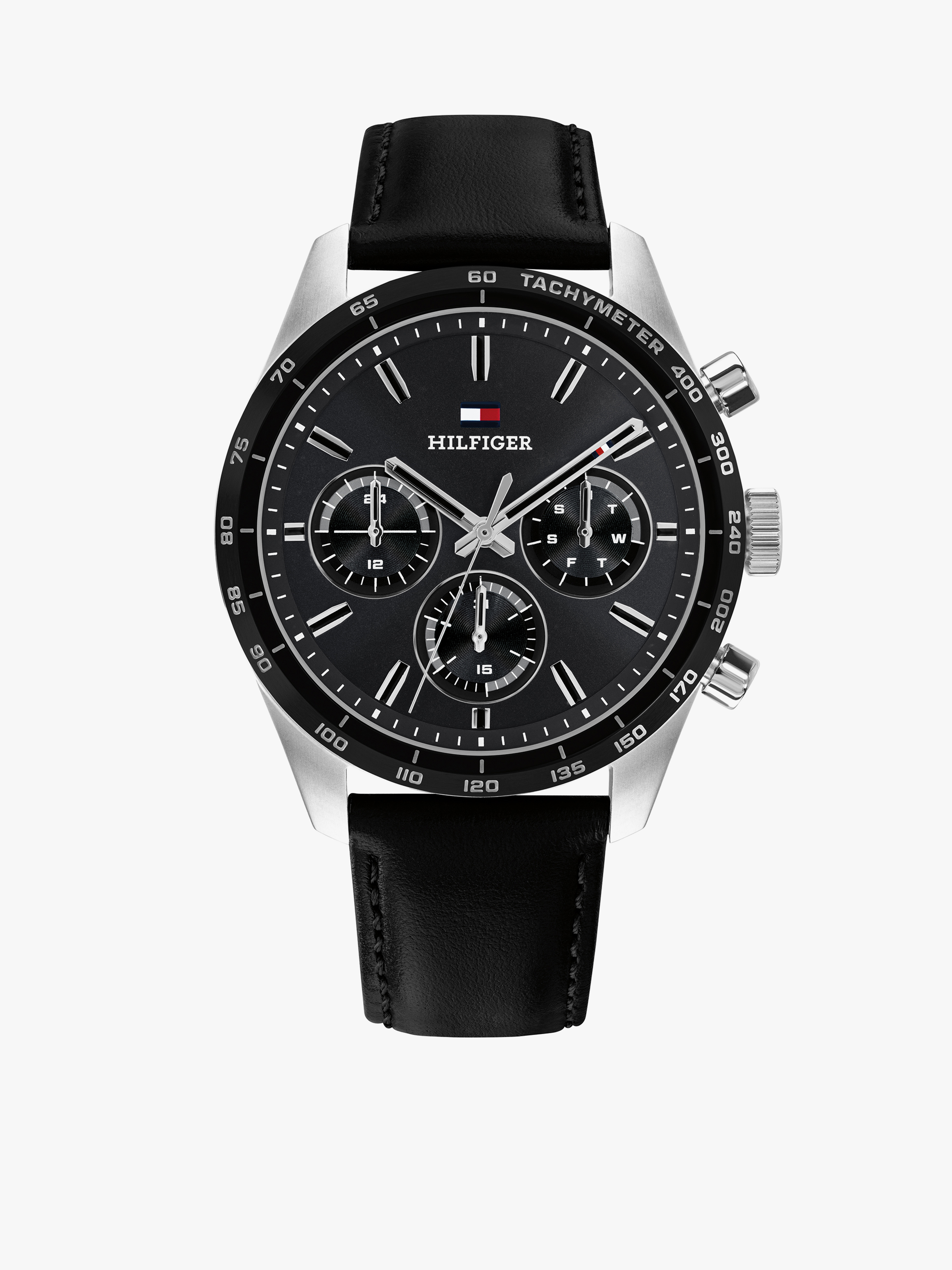 Tommy Hilfiger Men's Hampton 42mm Stainless Steel Watch — Black