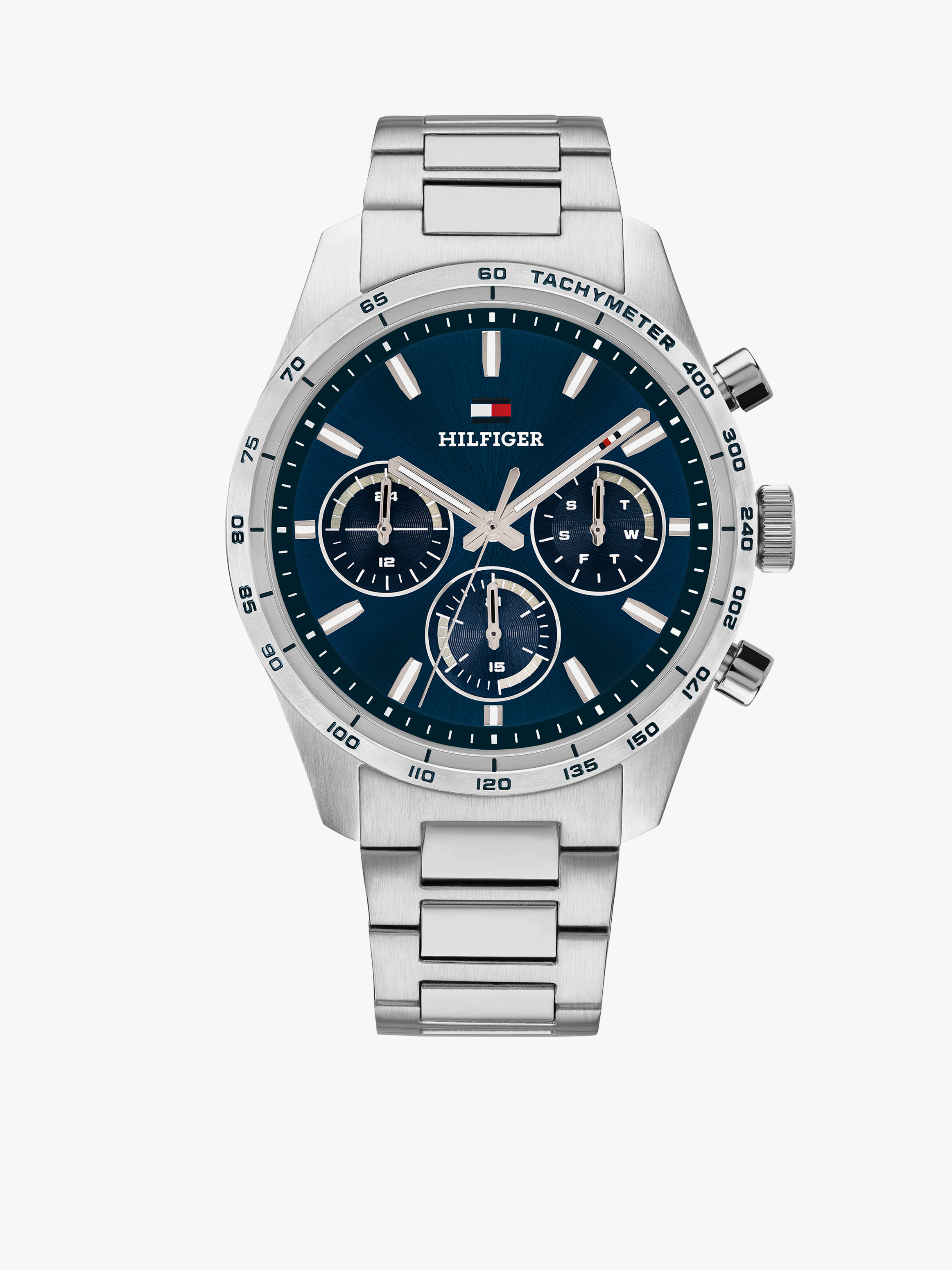 Tommy Hilfiger Men's Hampton 42mm Stainless Steel Watch — Blue
