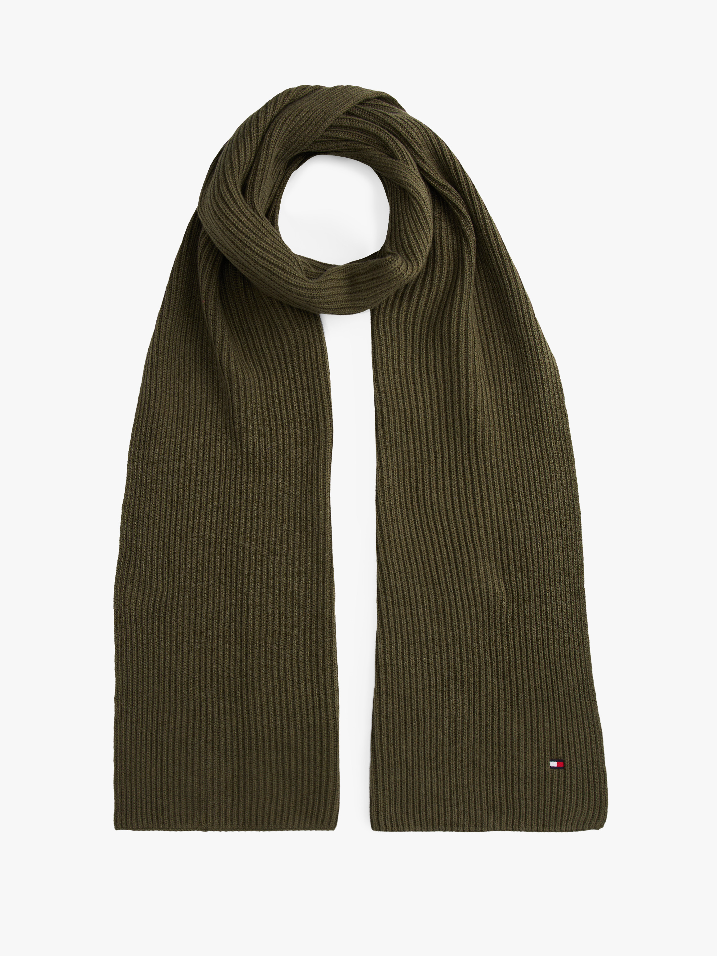 Hilfiger Flag Scarf With Cashmere — Green