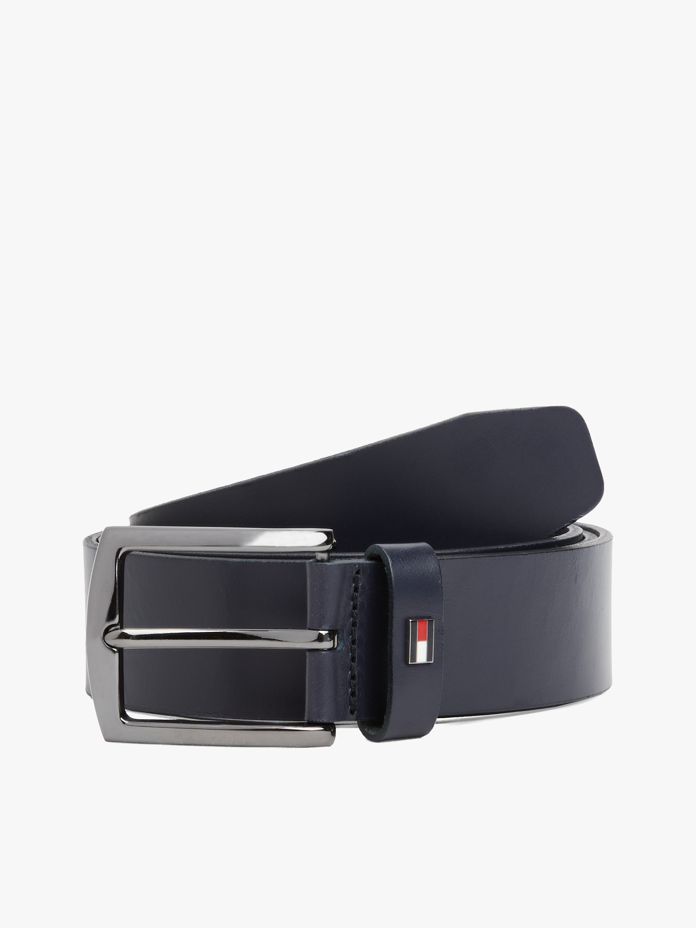 Enamel Flag Square Buckle Leather Belt