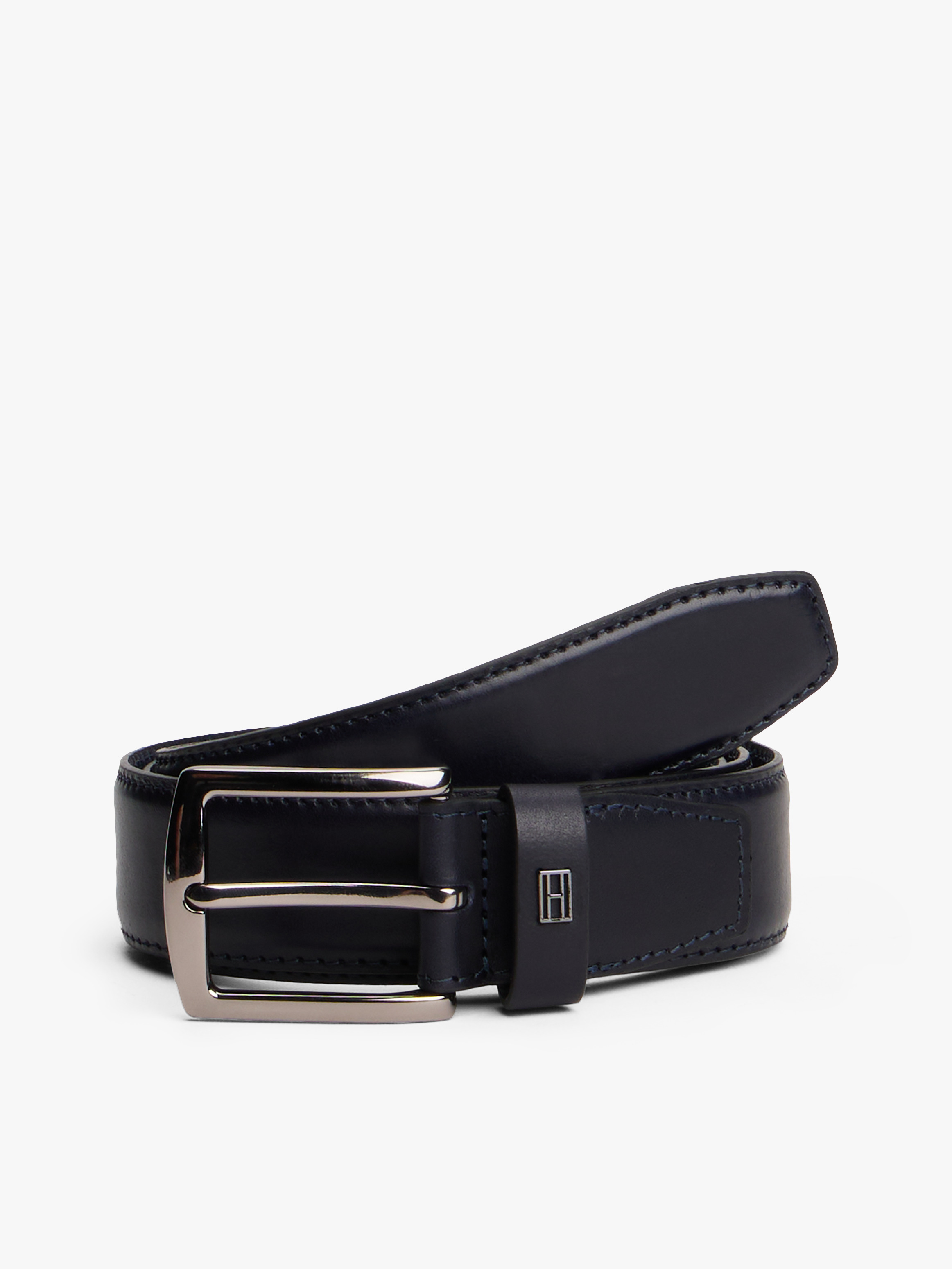Denton Flag Plaque Leather Belt