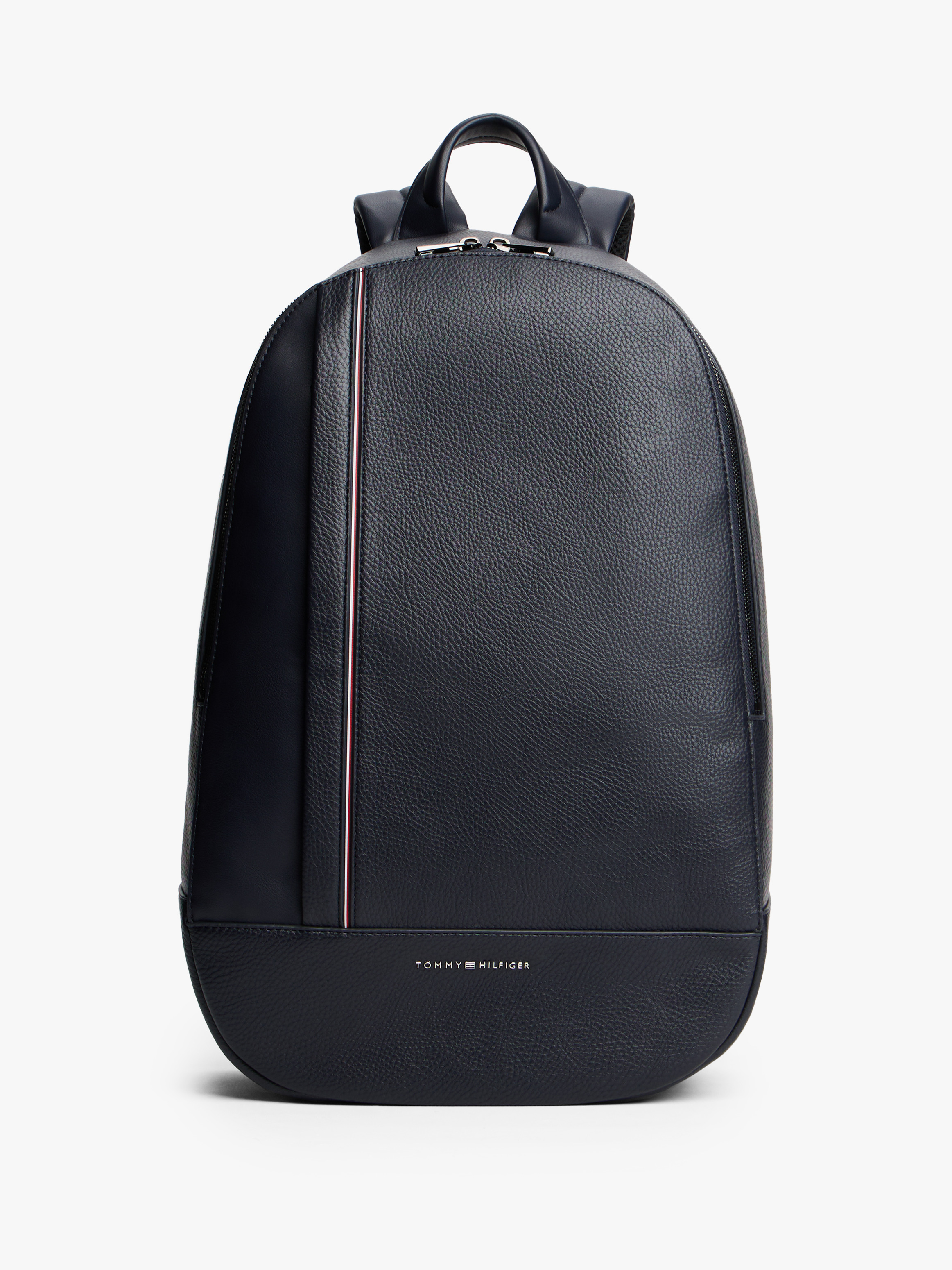 Metal Logo Pebble Grain Backpack