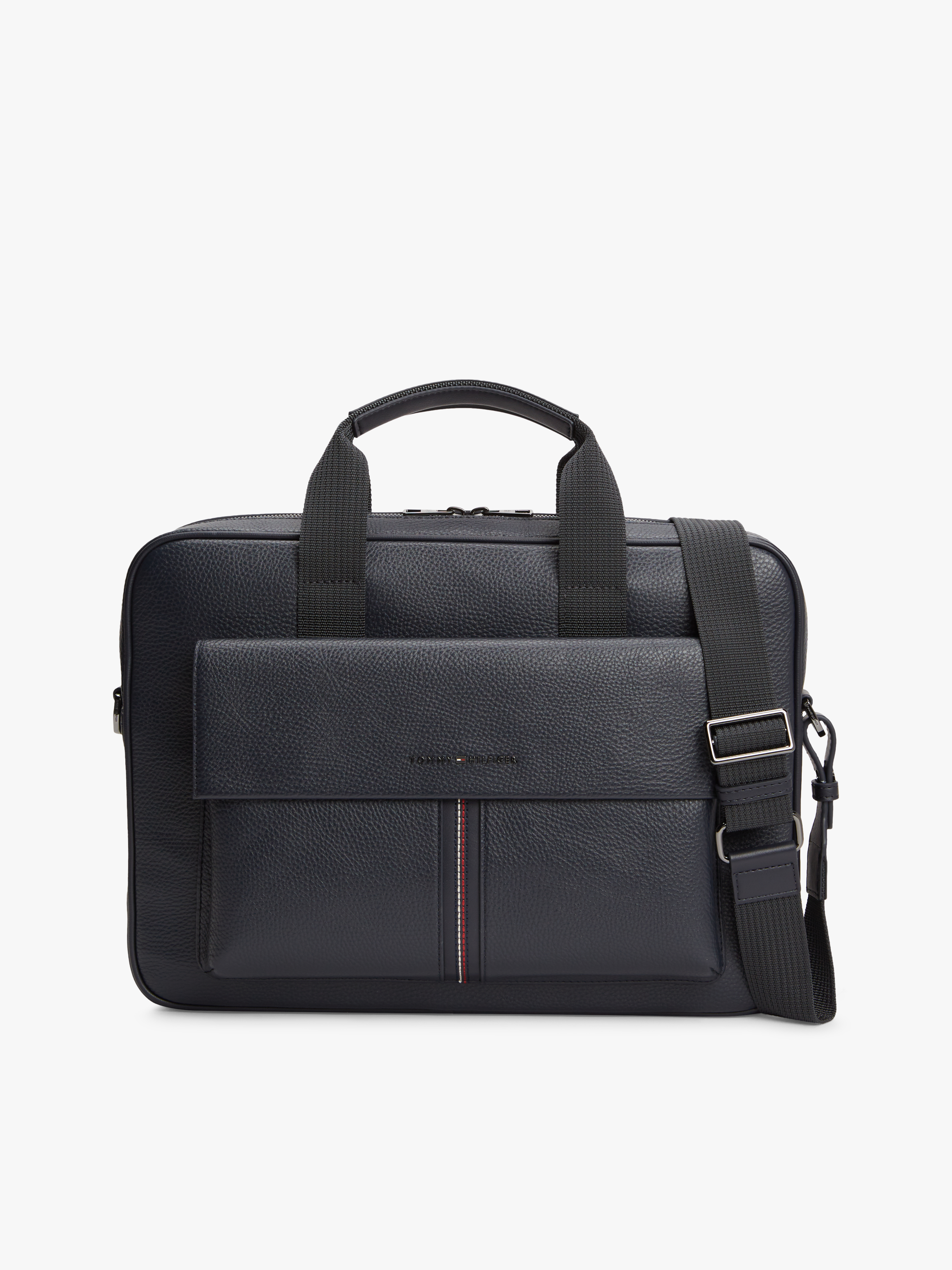 Flap Pocket Pebble Grain Laptop Bag