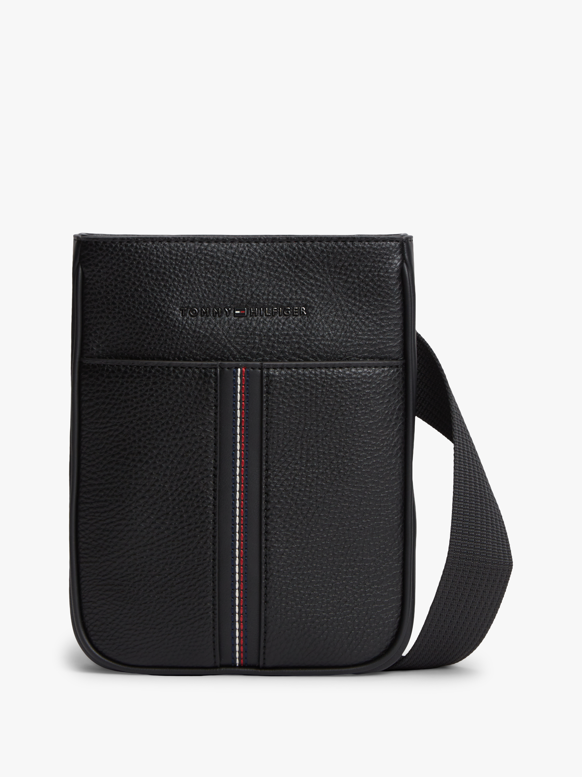 Metal Logo Pebble Grain Crossbody Bag