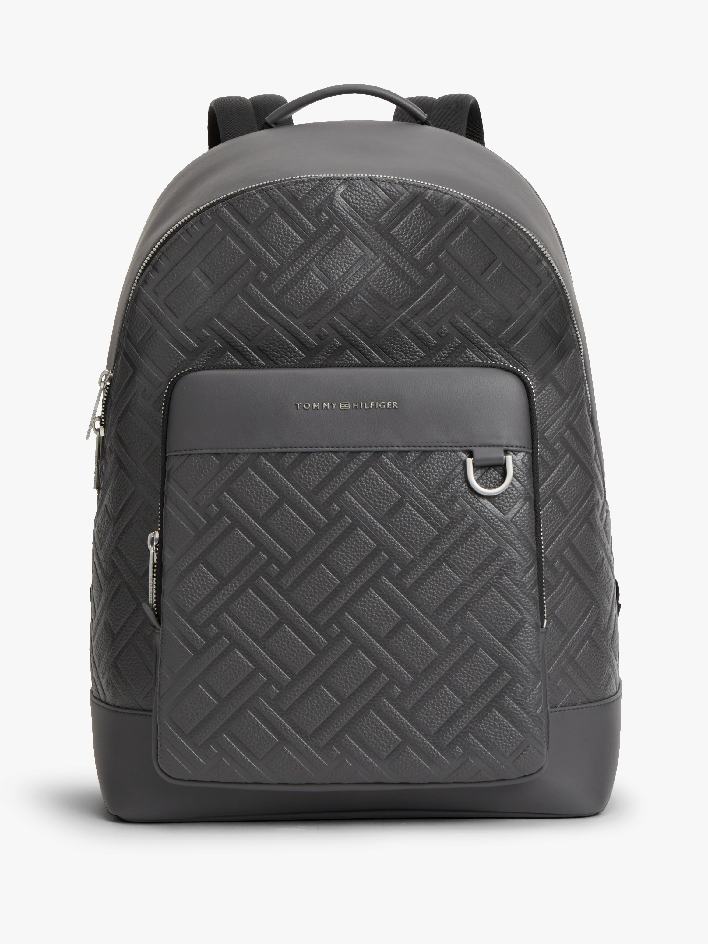 Modern Flag Metal Logo Dome Backpack — Grey