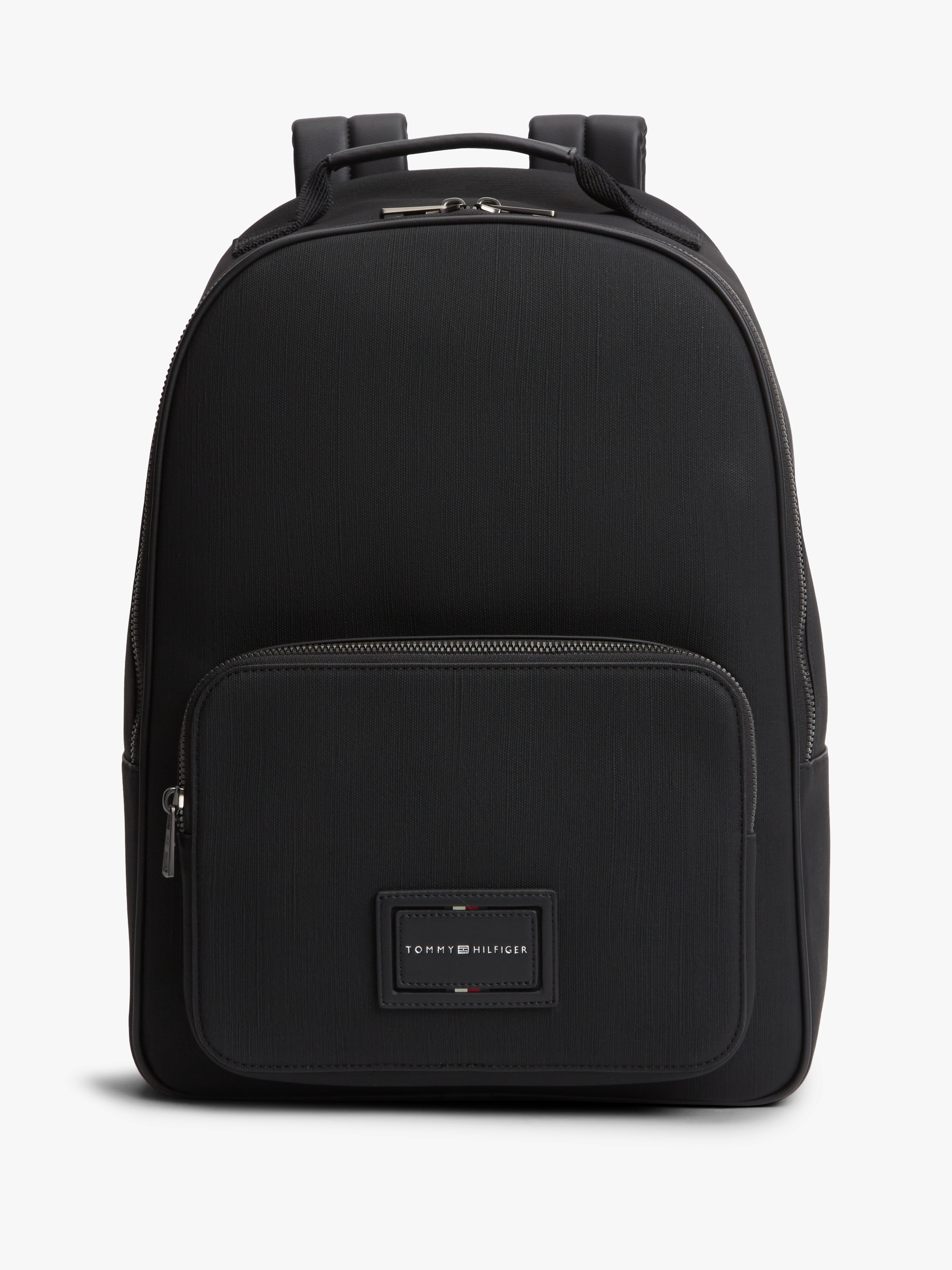 Logo Patch Dome Backpack — Black