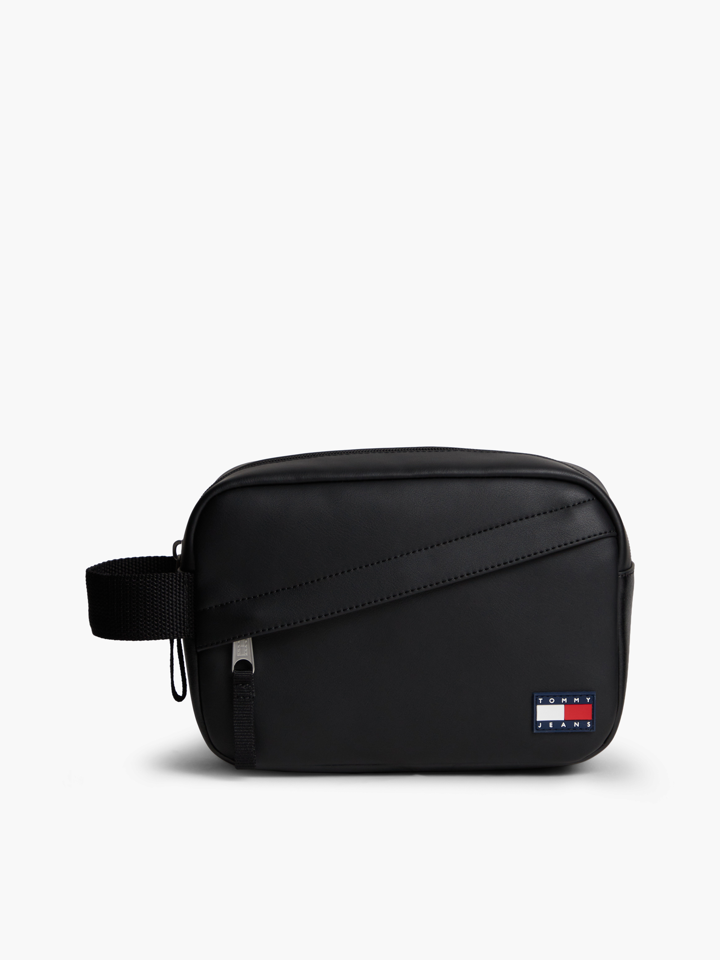 Logo Side Handle Washbag — BLACK