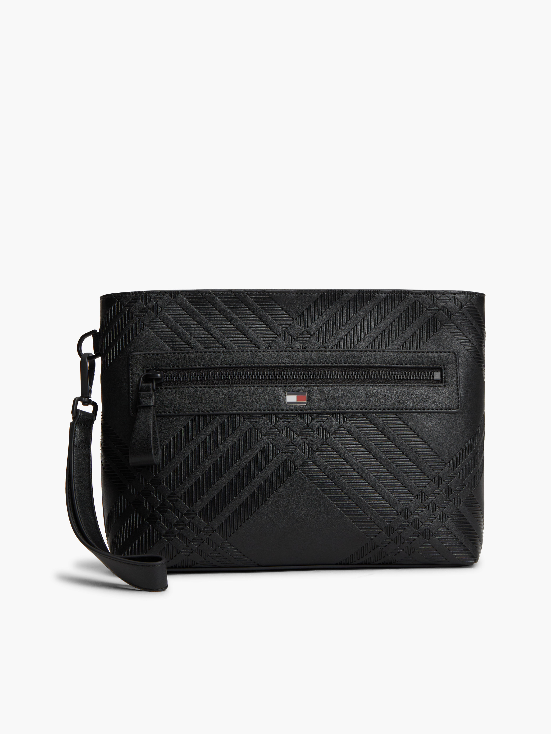 Corporate Embossed Check Pouch — BLACK