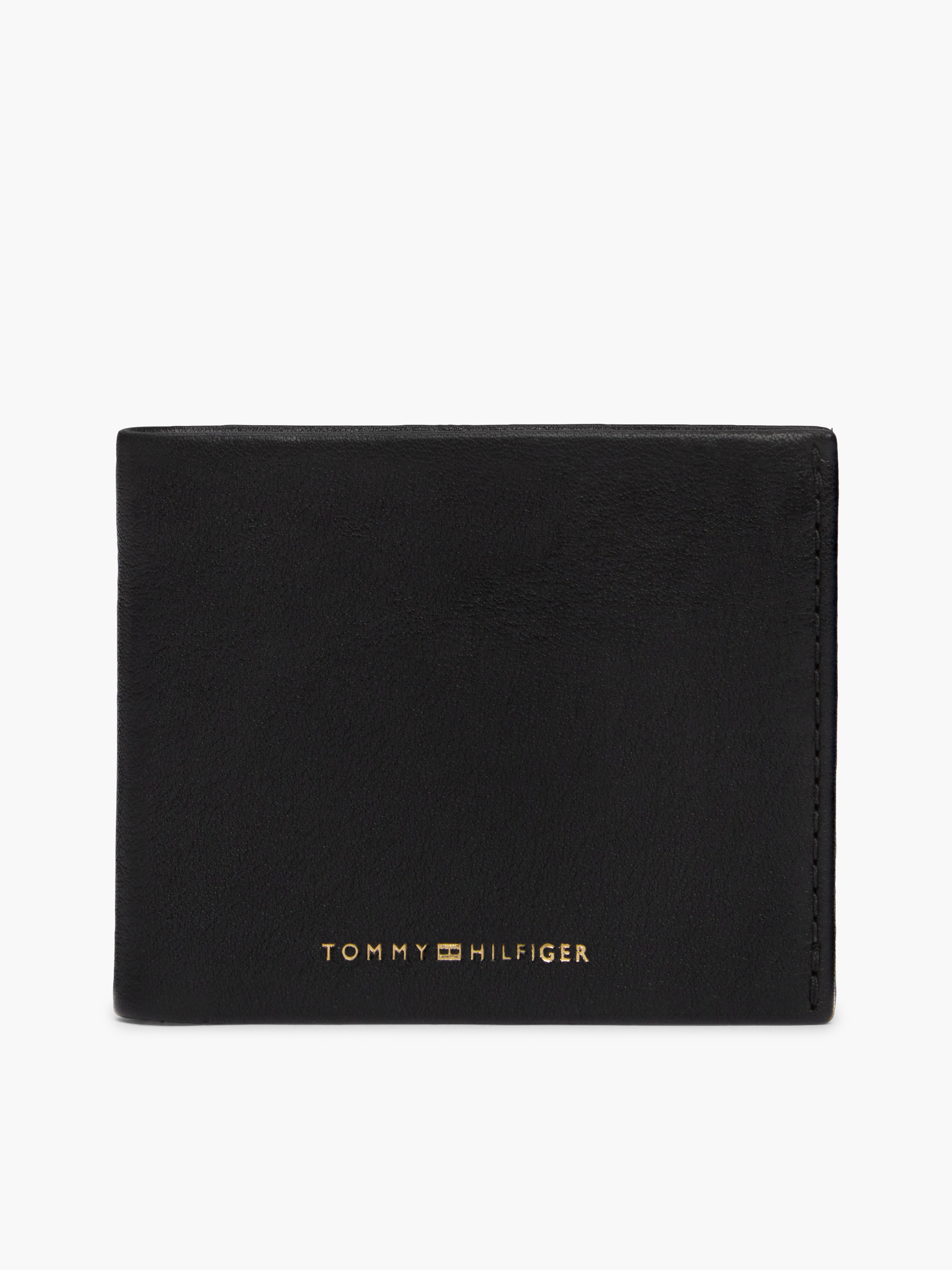 Leather Bifold Credit Card Wallet — BLACK