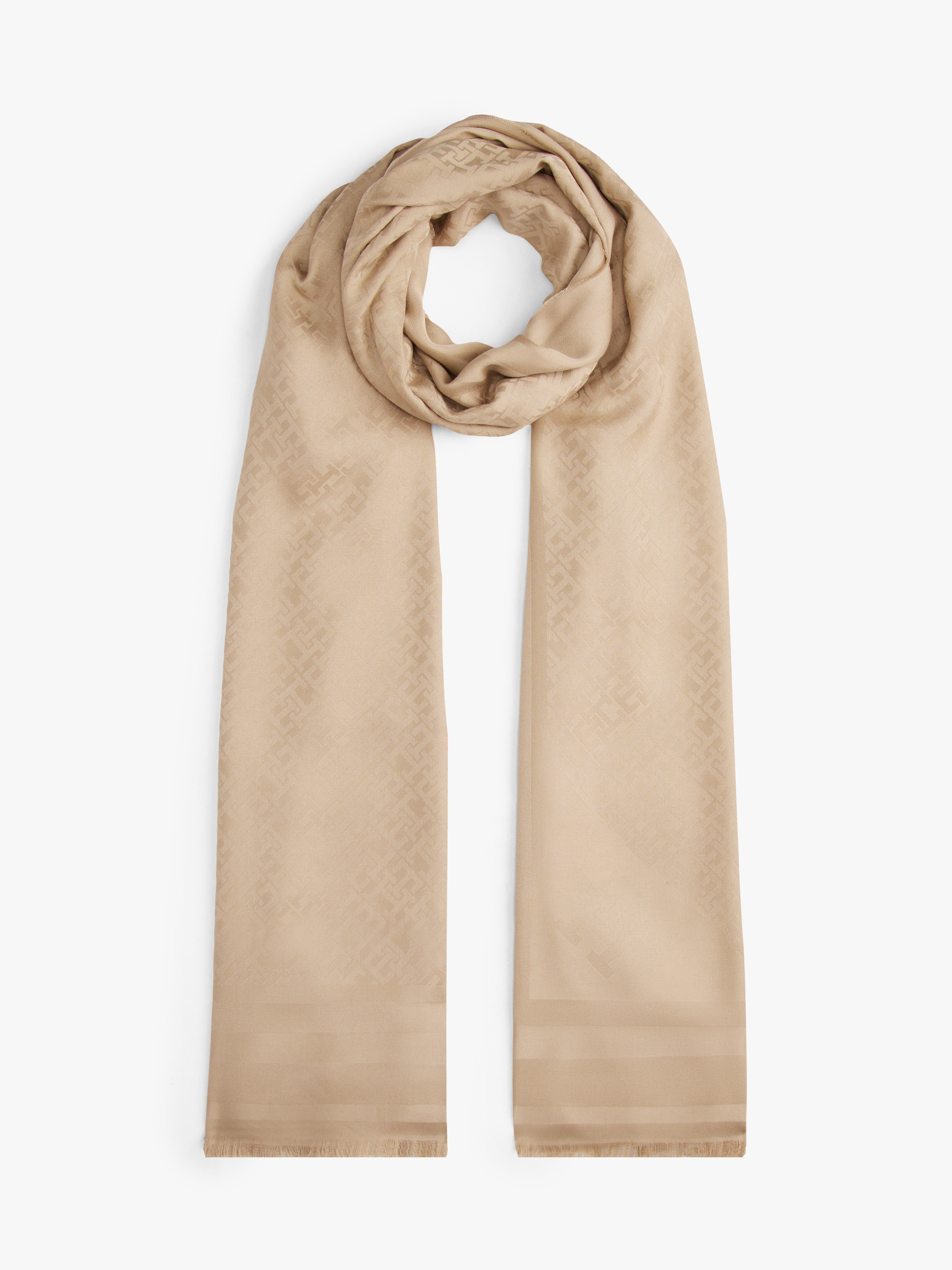 TH Monogram Frayed Scarf