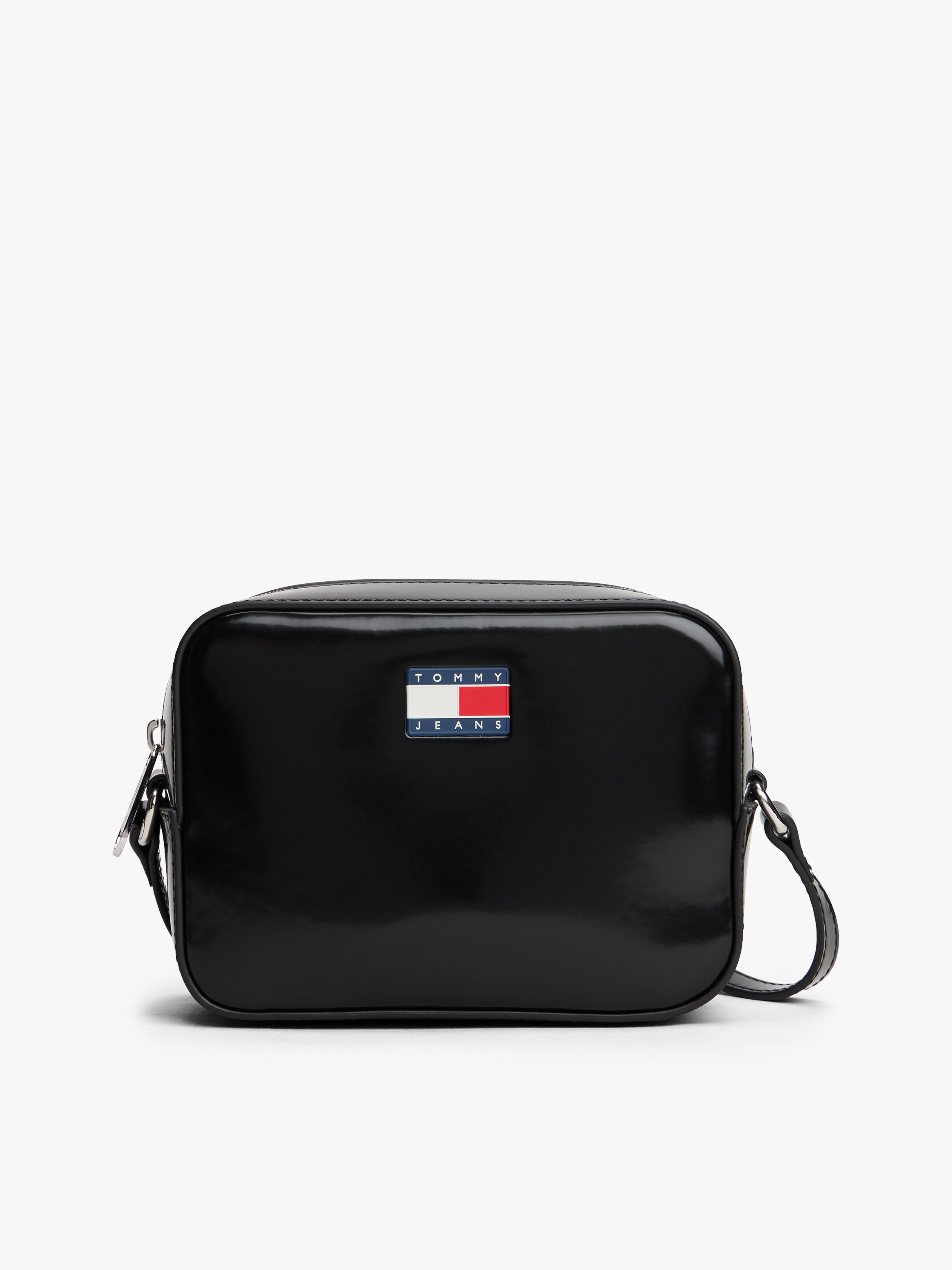 Shiny Logo Plaque Crossbody Camera Bag