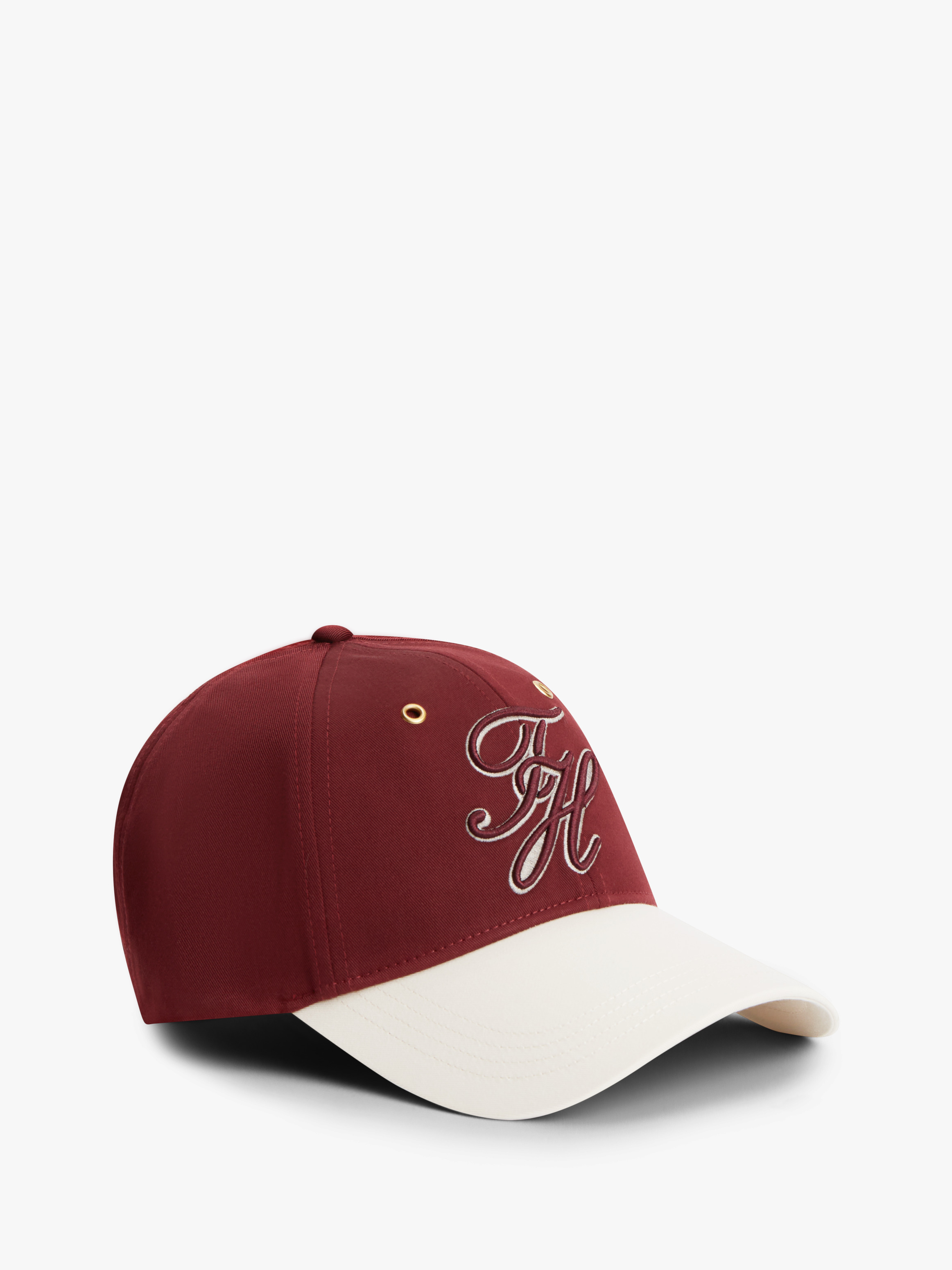 Logo Colour-Blocked Baseball Cap — Maroon