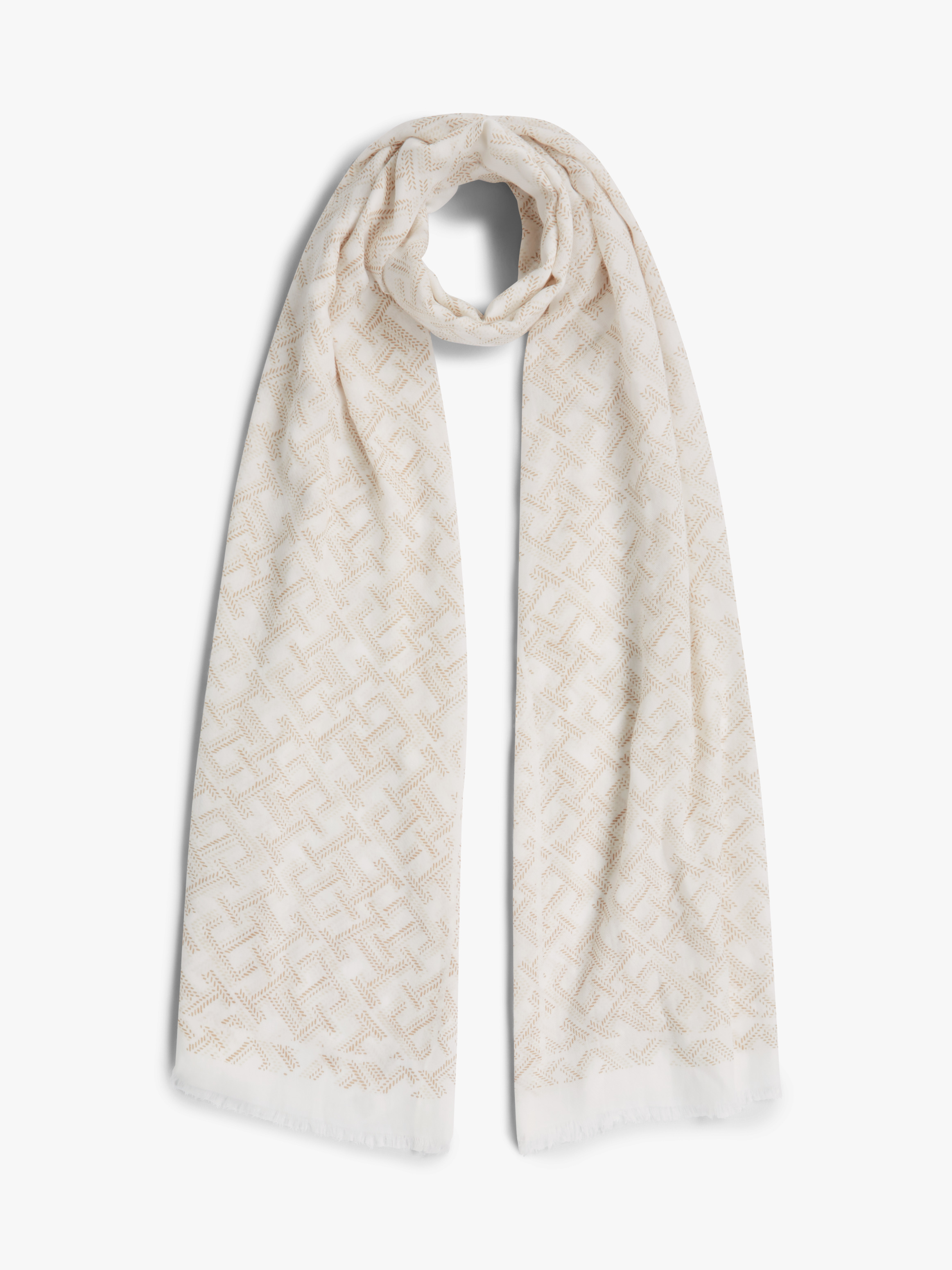 TH Monogram Scarf — Cream