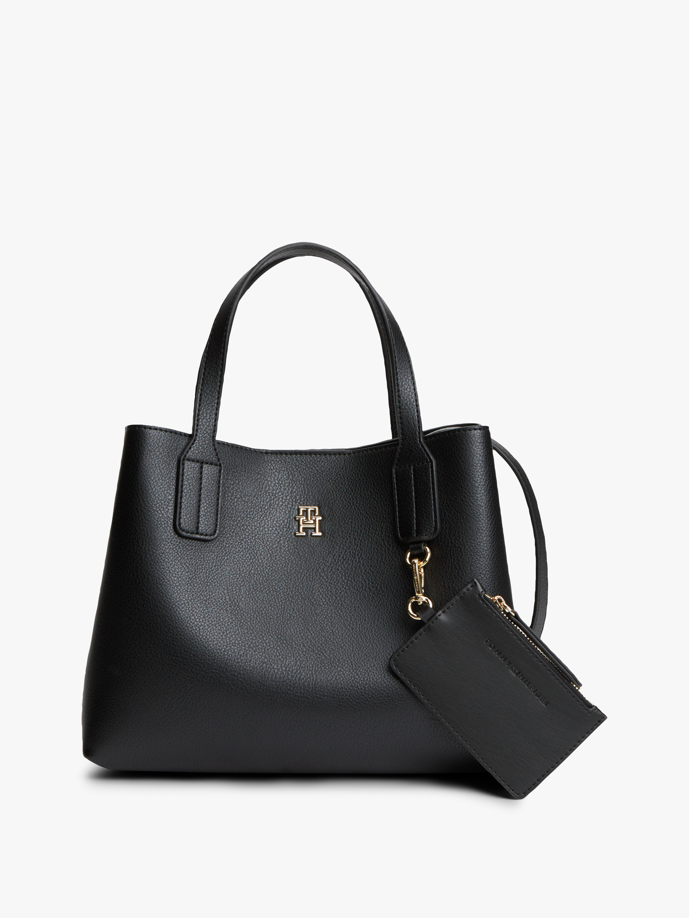 Hilfiger Icon TH Monogram Crossbody Satchel — Black