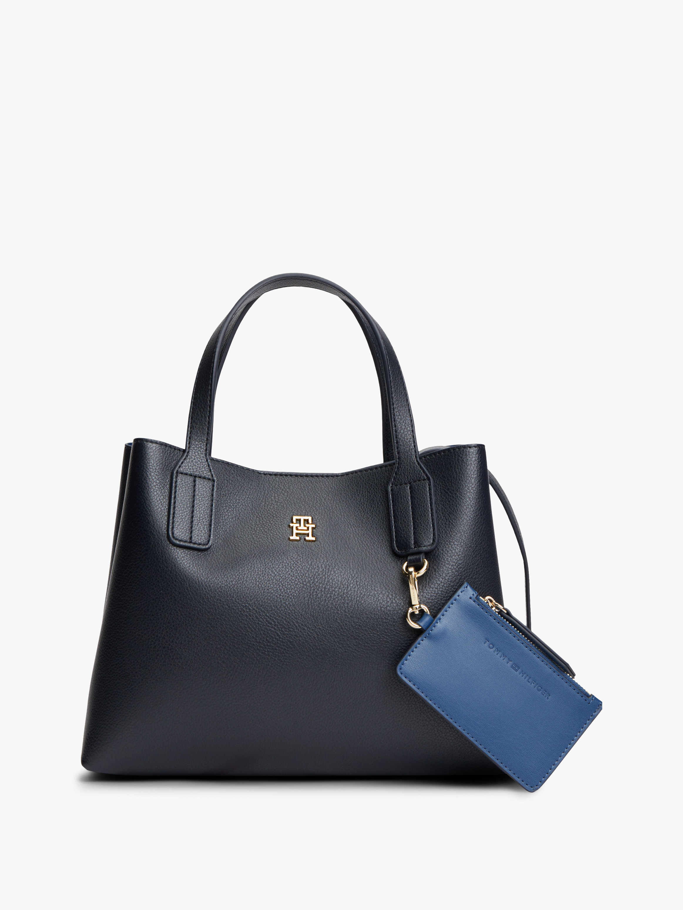 Hilfiger Icon TH Monogram Crossbody Satchel — Navy