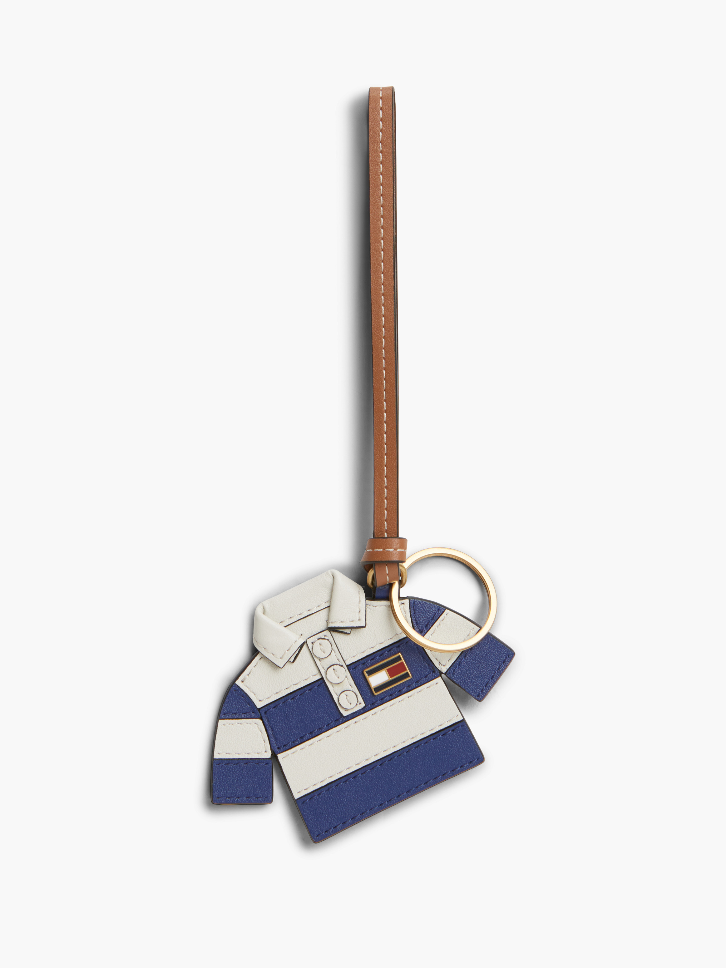 Leather Polo Shirt Charm — Blue