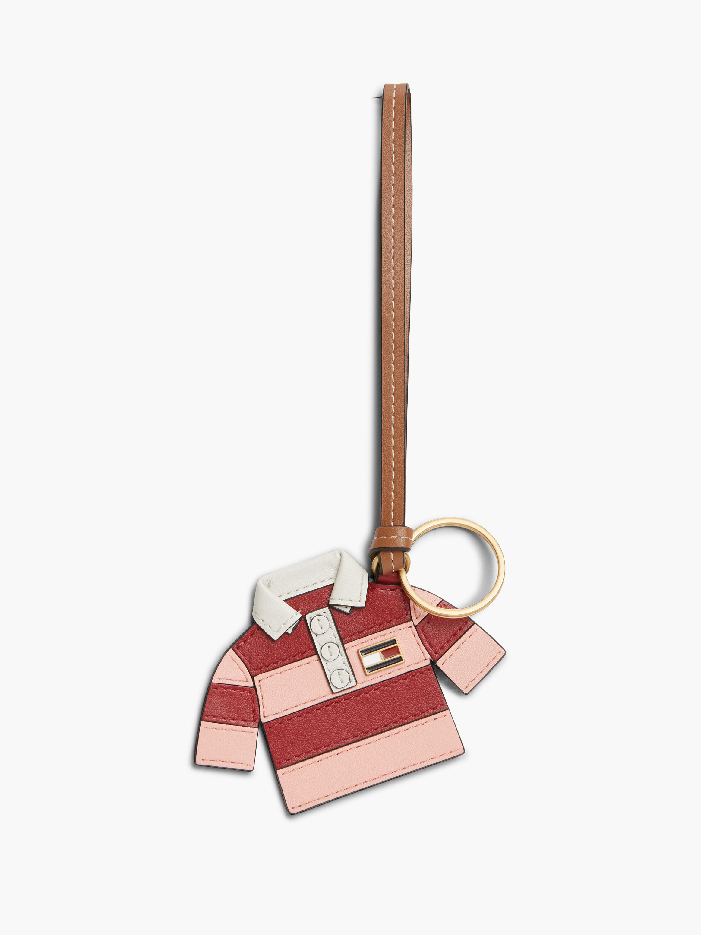 Leather Polo Shirt Charm — RED