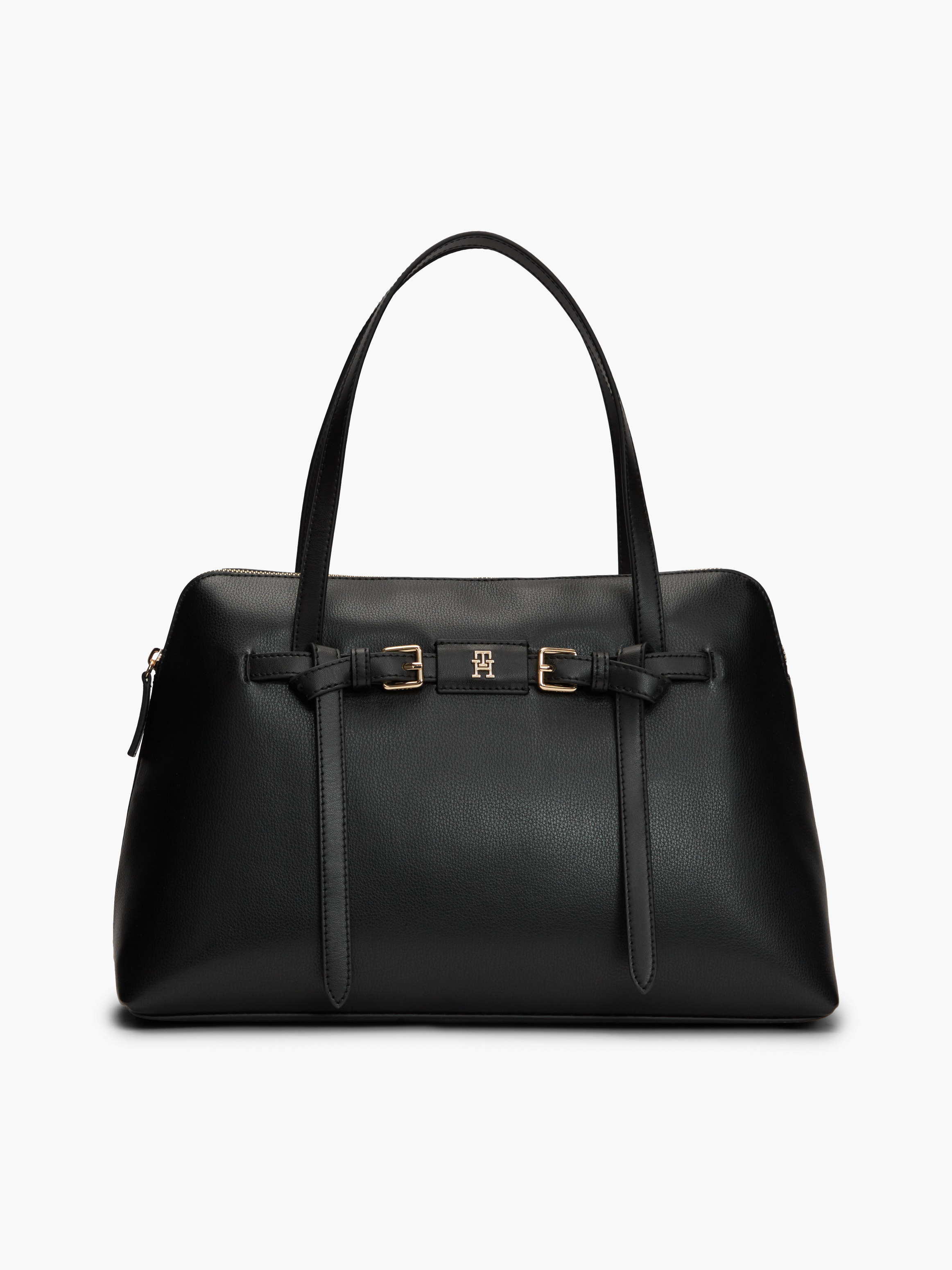 Buckle Strap Tote Bag — BLACK