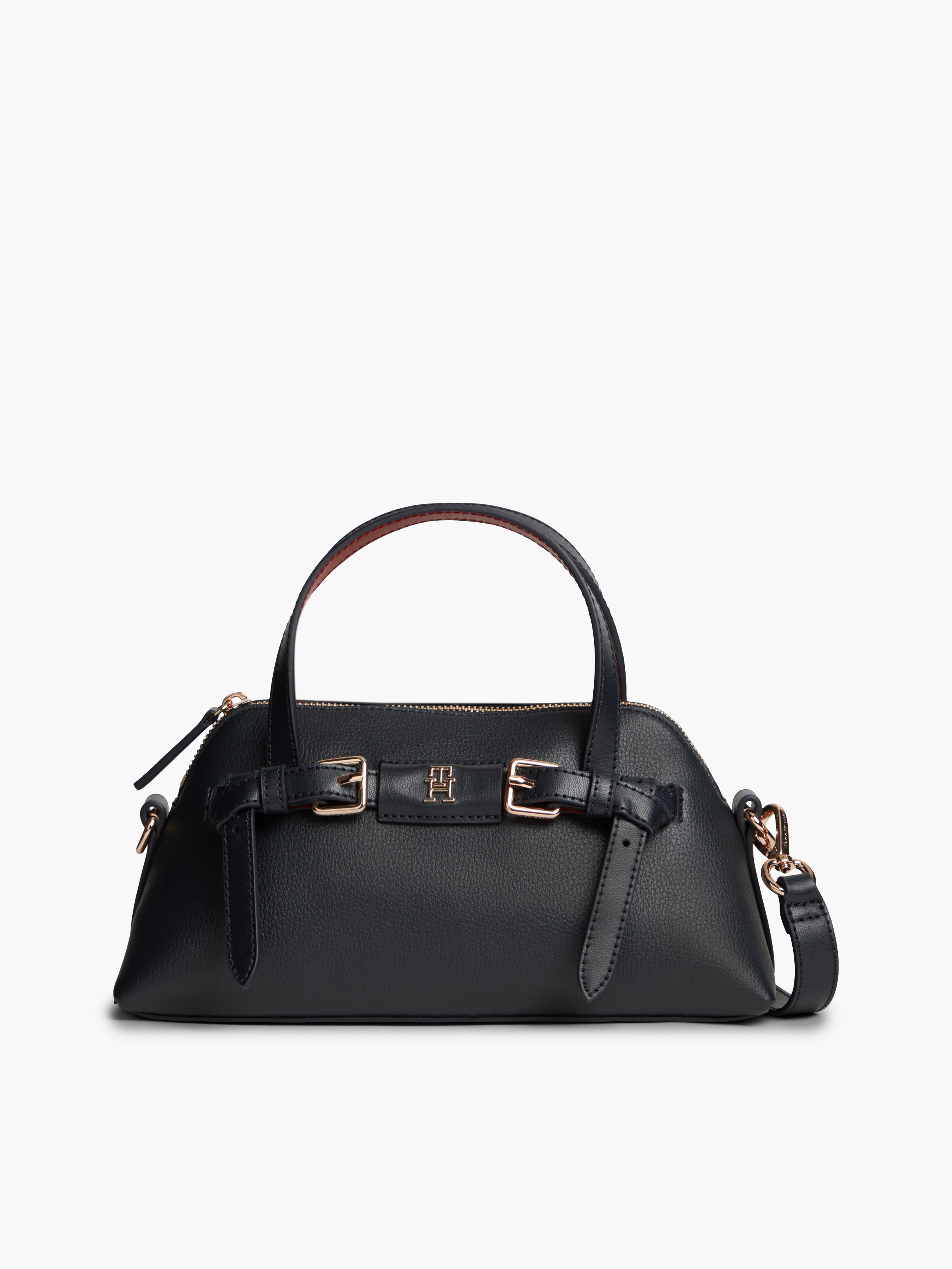 Buckle Strap Crossbody Tote Bag — Navy