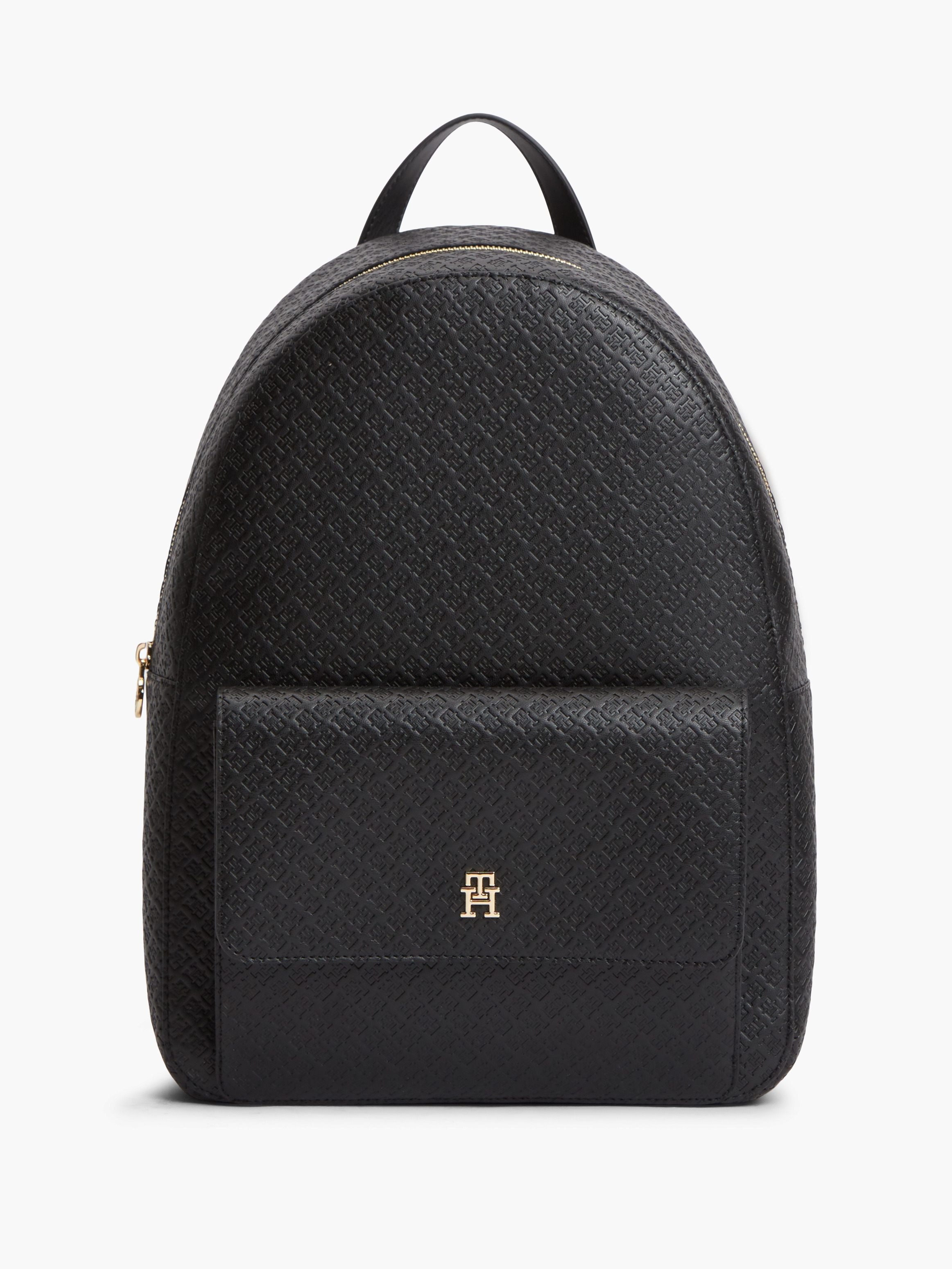 Hilfiger Icon TH Monogram Dome Backpack — BLACK