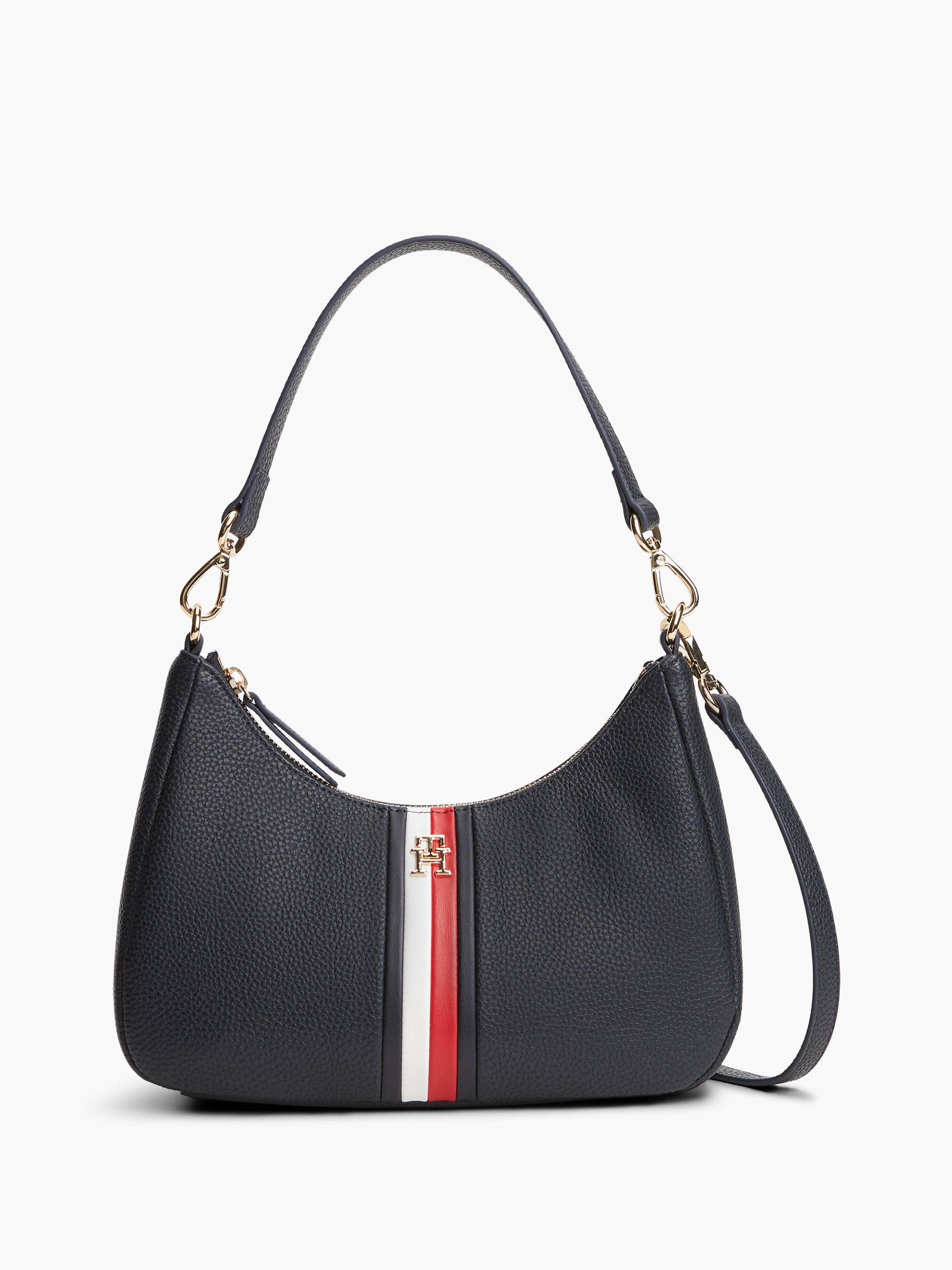 Essential Corporate Global Stripe Shoulder Bag — Navy