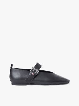 Leather Buckle Ballerinas