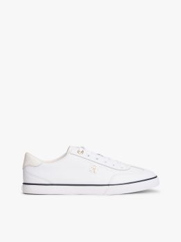 Leather TH Monogram Lace-Up Trainers