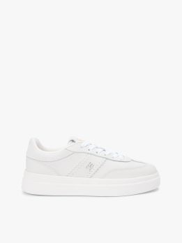Leather TH Monogram Court Trainers