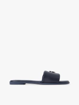 Leather TH Monogram Strap Mules