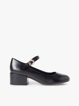 Leather Mary Jane Block Heels