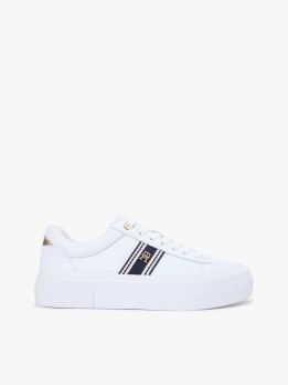 TH Monogram Platform Trainers with Leather