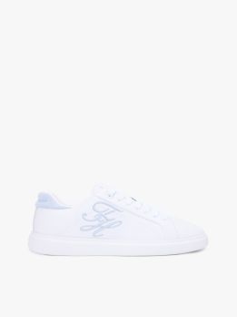 Hilfiger Icon Leather Logo Embroidery Court Trainers
