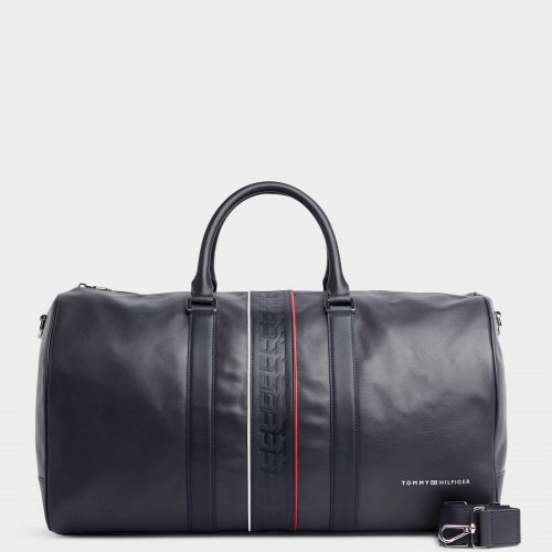 monogrammed leather duffle bag
