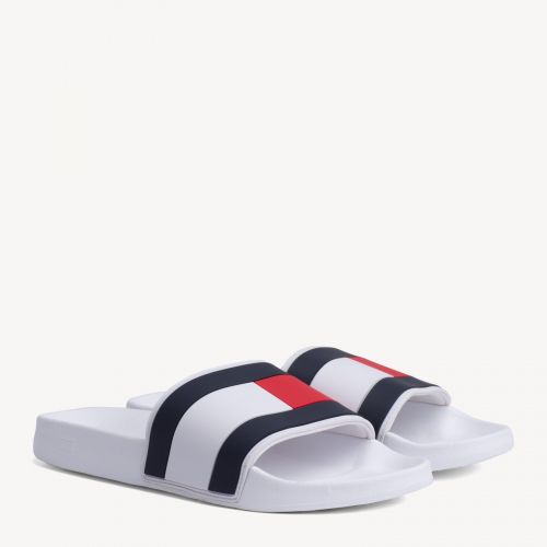 tommy hilfiger flip flops white