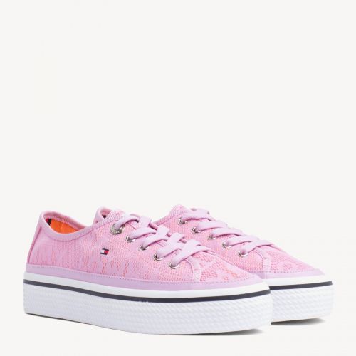 pink flatform trainers