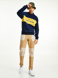 tommy jeans colourblock stripe logo sweatshirt