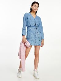 Denim Belted Mini Dress