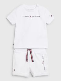 off white t shirt and shorts set