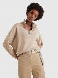 Oversized Half-Zip High Neck Jumper