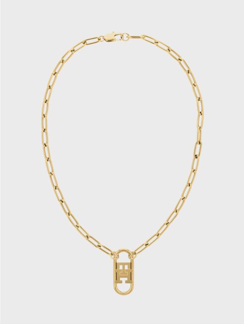 Monogram Long Pendant Chain Necklace