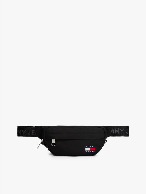 حقيبة خصر مزينة بشعار متكرر