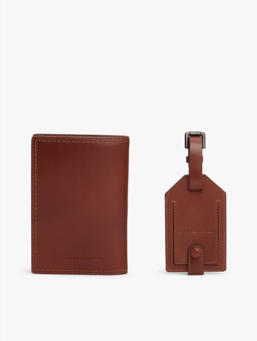 Leather Passport Holder and Luggage Tag Set
