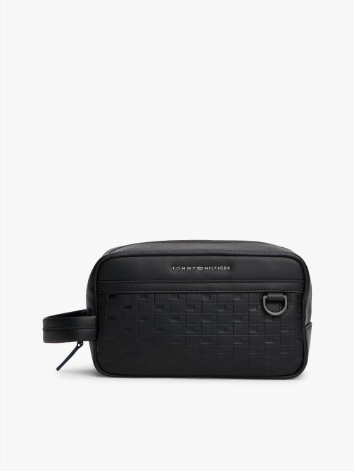 Modern Repeat Flag Metal Logo Washbag