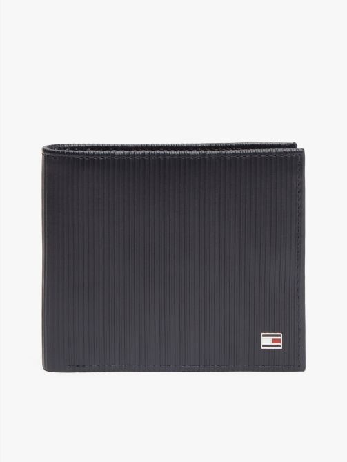 Hilfiger Flag Ribbed Leather Bifold Wallet