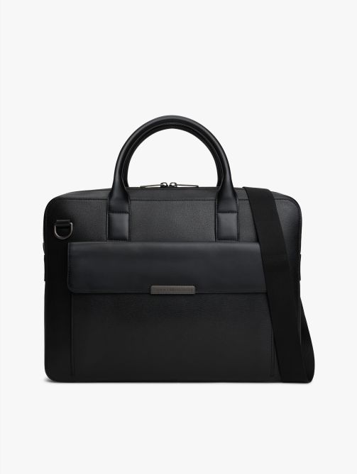 TH Business Leather Logo Laptop Bag