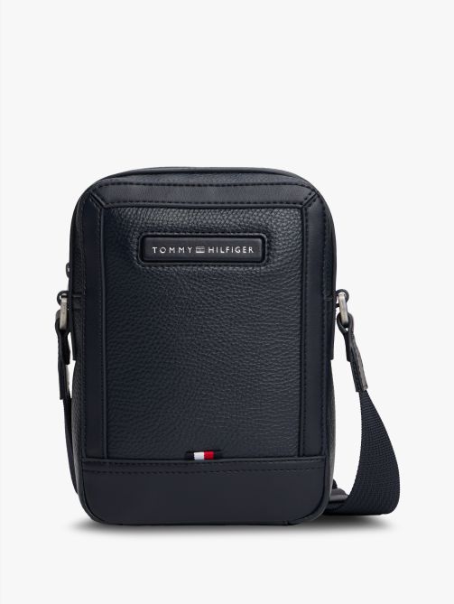 حقيبة مراسل كروس بدي بنسيج محبب مزينة بالشعار