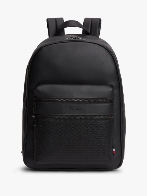 Logo Woven Pocket Dome Backpack